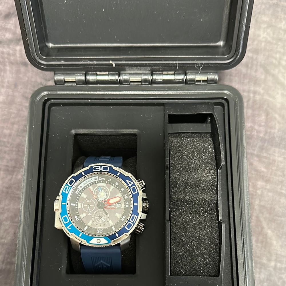 Citizen Blue and Silver Chronograph Watch